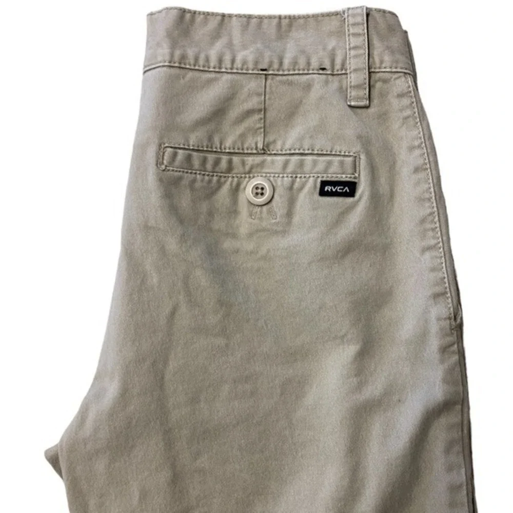 RVCA Men's Size 29 All Time Chino‎ Pants Khaki Straight Fit Cotton Blend